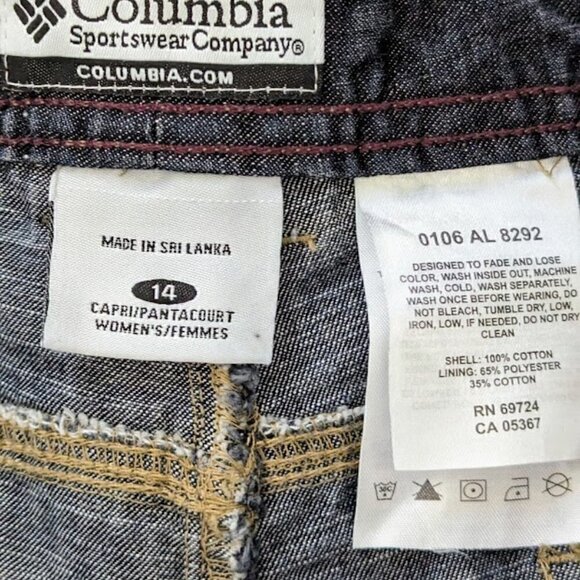 COLUMBIA BLUE DENIM LOOSE CAPRI JEANS WOMANS SZ 14 - Picture 7 of 7